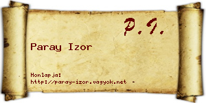 Paray Izor névjegykártya